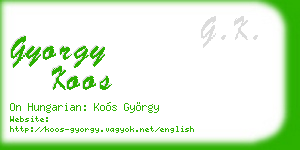 gyorgy koos business card