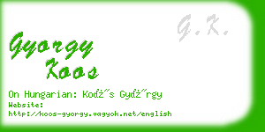 gyorgy koos business card